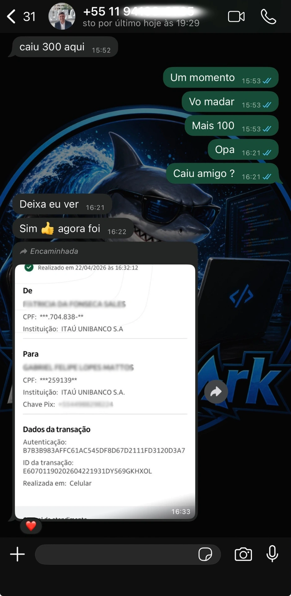 Print de cliente DEVShark 1